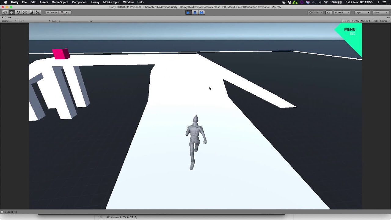 Unity scene running the generative music integration